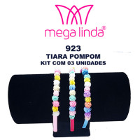 TIARA COM POMPOM DE TULIE A35 KIT/3 UN 923